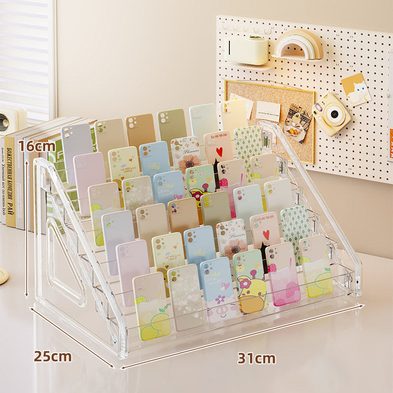 Clear Acrylic Multi-Slot Smartphone and Case Display Organizer
