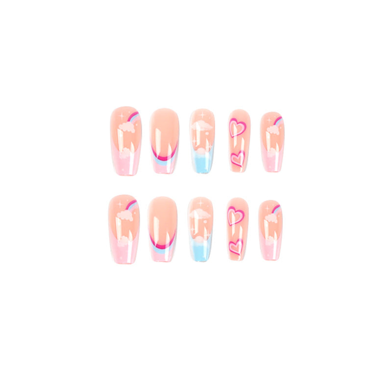 Artificial nail art with rainbow design Stornfield