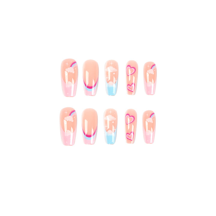 Artificial nail art with rainbow design Stornfield