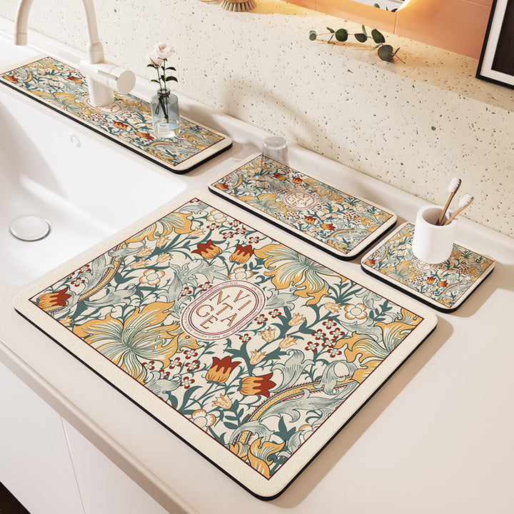 Decorative Kitchen Drying Mat Set