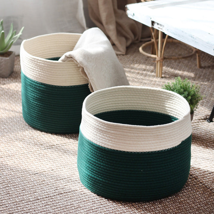 Handcrafted cotton storage basket Stornfield