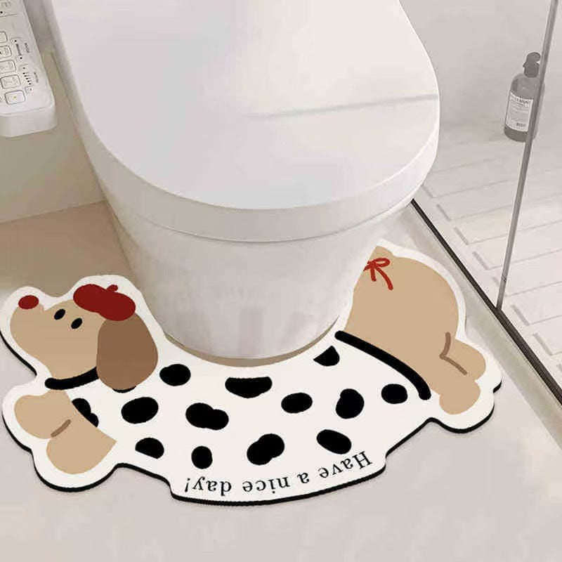 Playful Dog-Themed Bath Mat