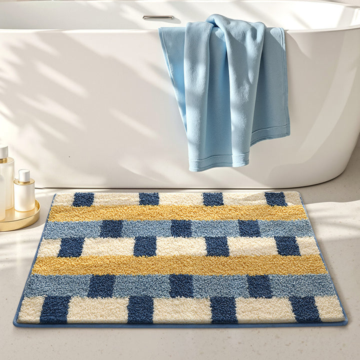 Plush Striped Bath Mat Stornfield