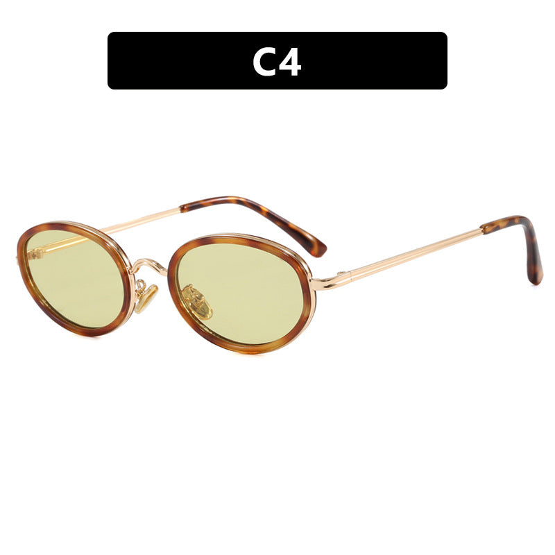 Ladies elegant round sunglasses with stylish metal frame Stornfield