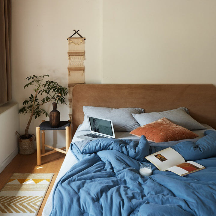 Reversible Quilted Cotton Comforter Blanket