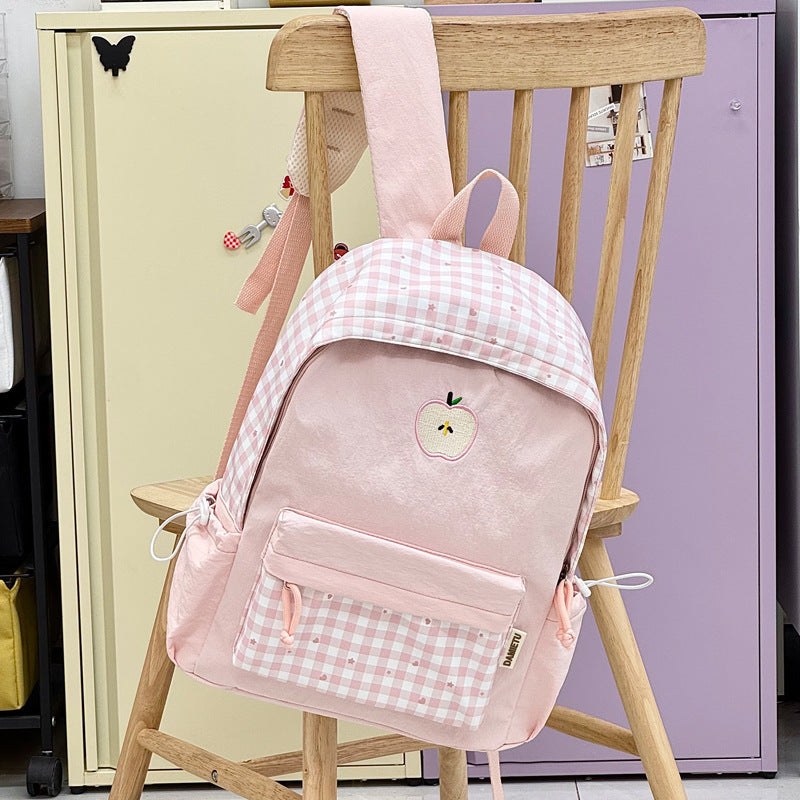 Playful Gingham Patterned Backpack Stornfield