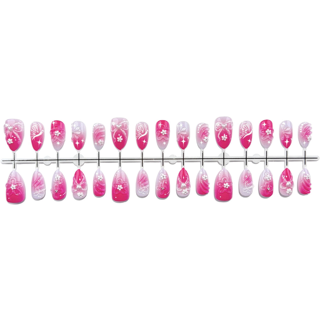 Elegant Floral Artwork Press-On Nail Set