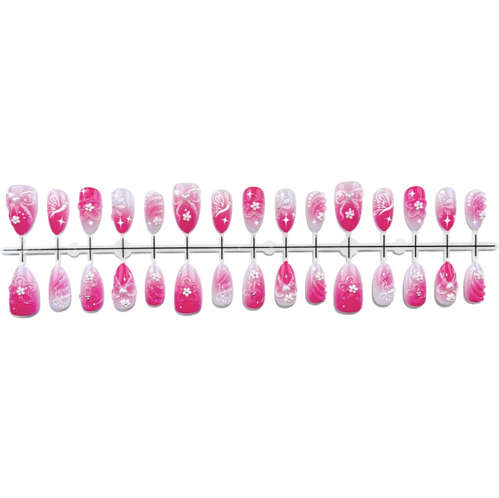 Elegant Floral Artwork Press-On Nail Set