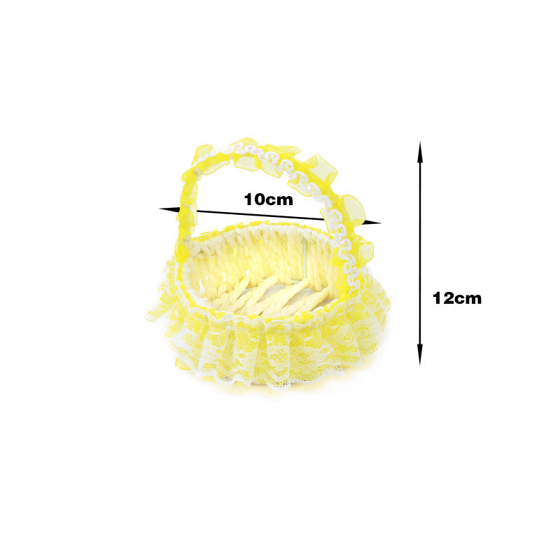 Decorative Lace Trim Woven Basket Stornfield