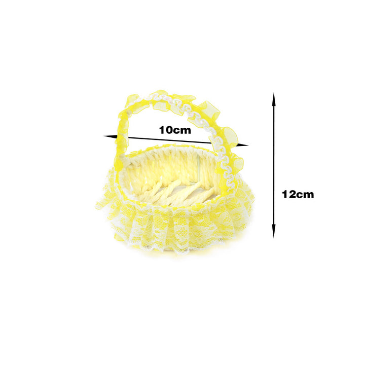 Decorative Lace Trim Woven Basket Stornfield