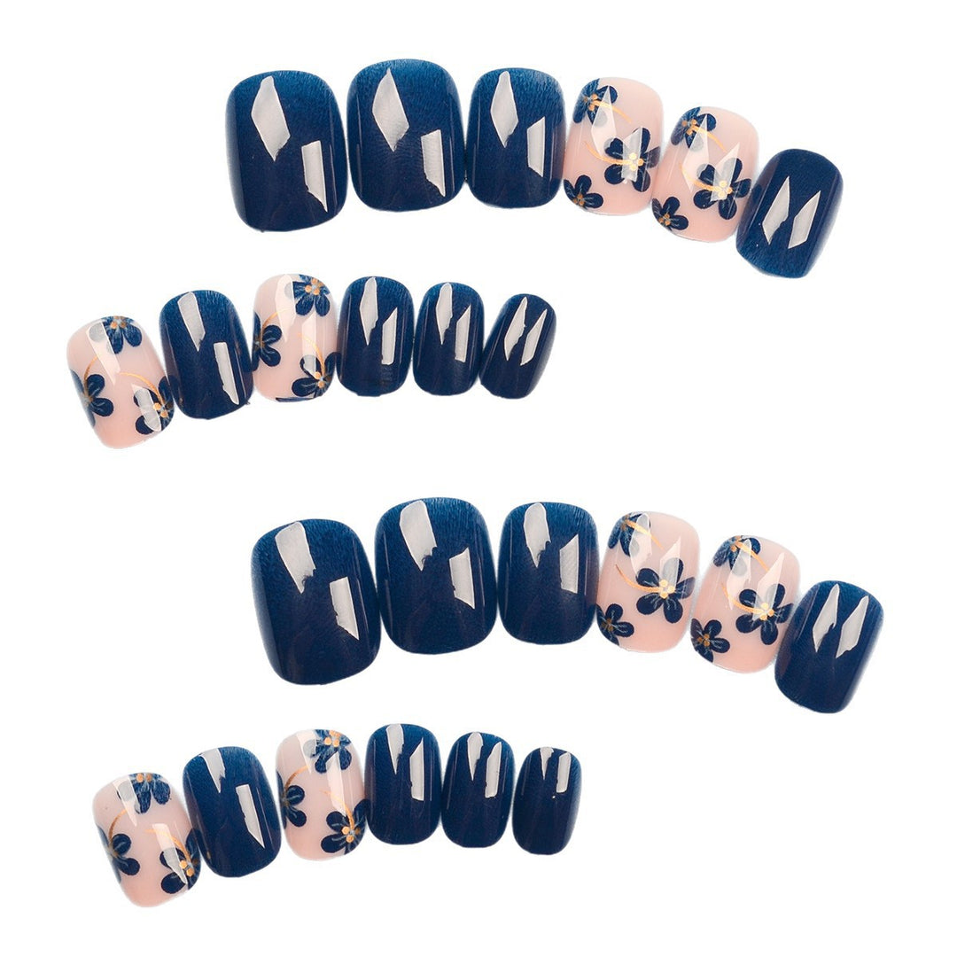 Floral and Glossy Press-On Nails Stornfield