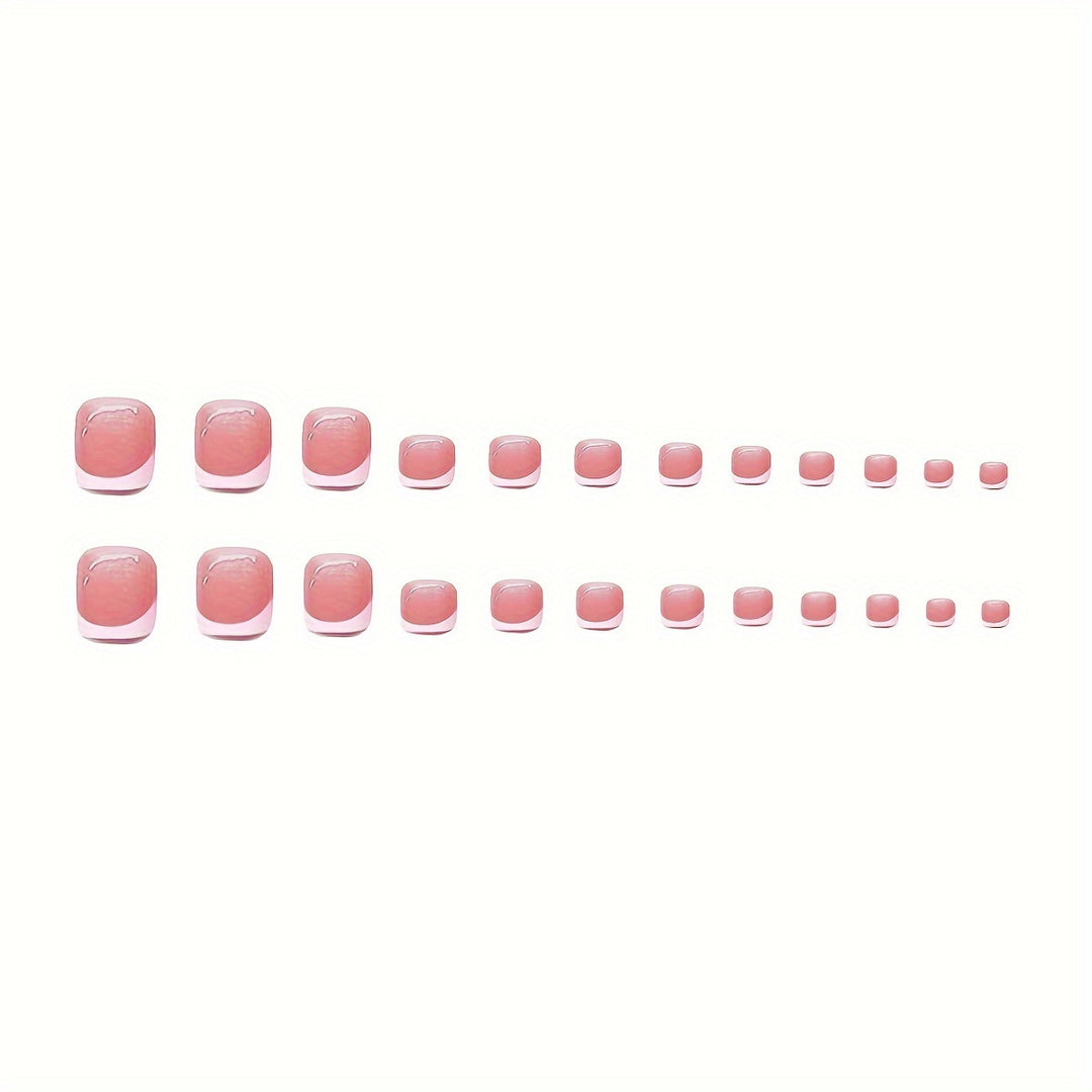 Artistic French Tip Press-On Nail Set with Transparent Design Stornfield