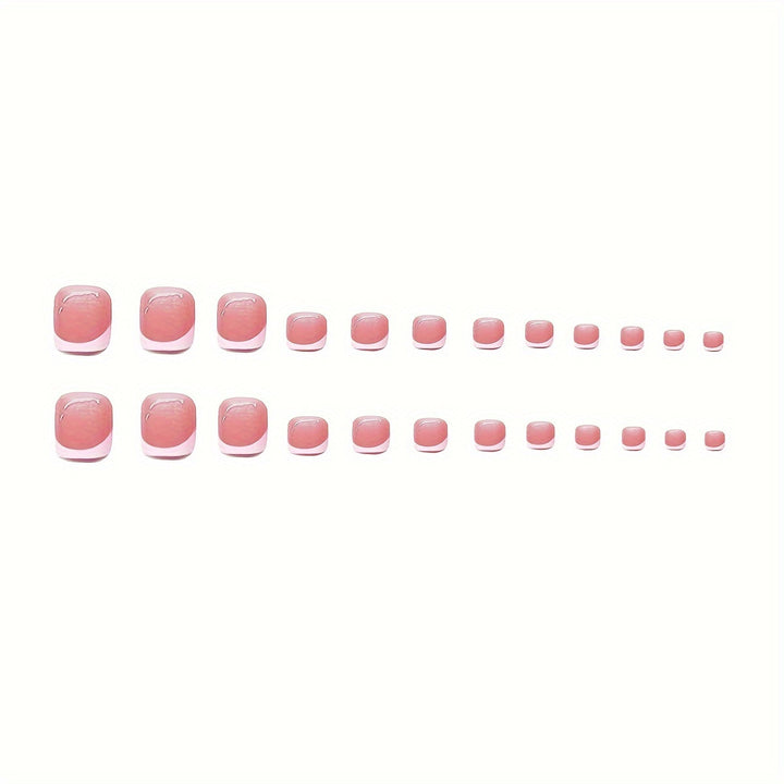 Artistic French Tip Press-On Nail Set with Transparent Design Stornfield