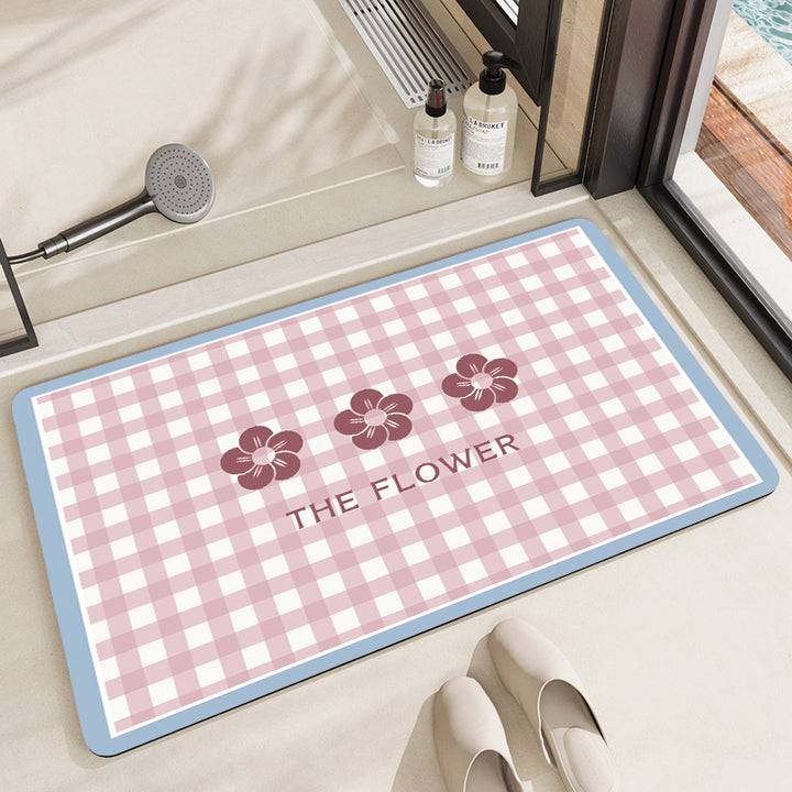 Stylish Floral Patterned Comfort Bath Mat Stornfield