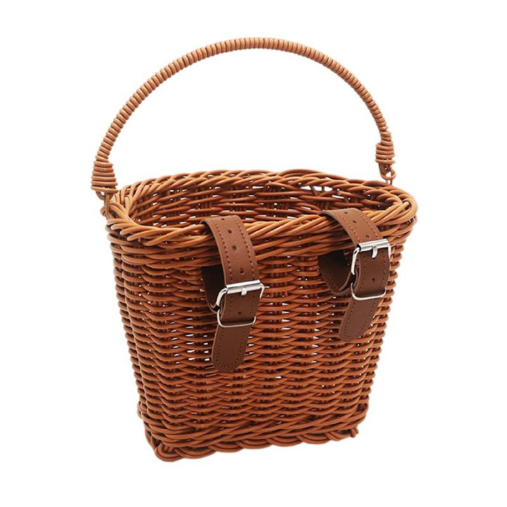 Practical hand basket with leather handles Stornfield