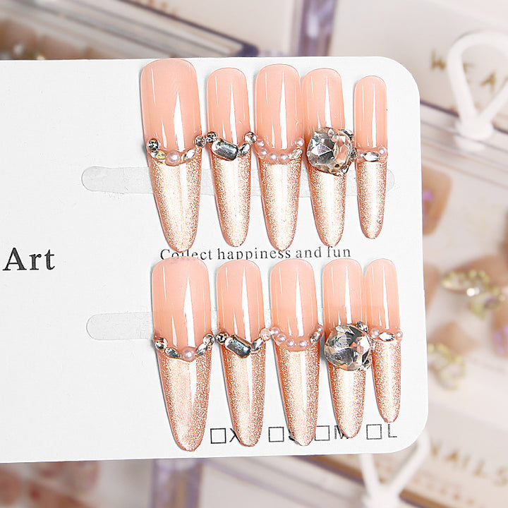 Glamorous artificial nails with crystal accents Stornfield