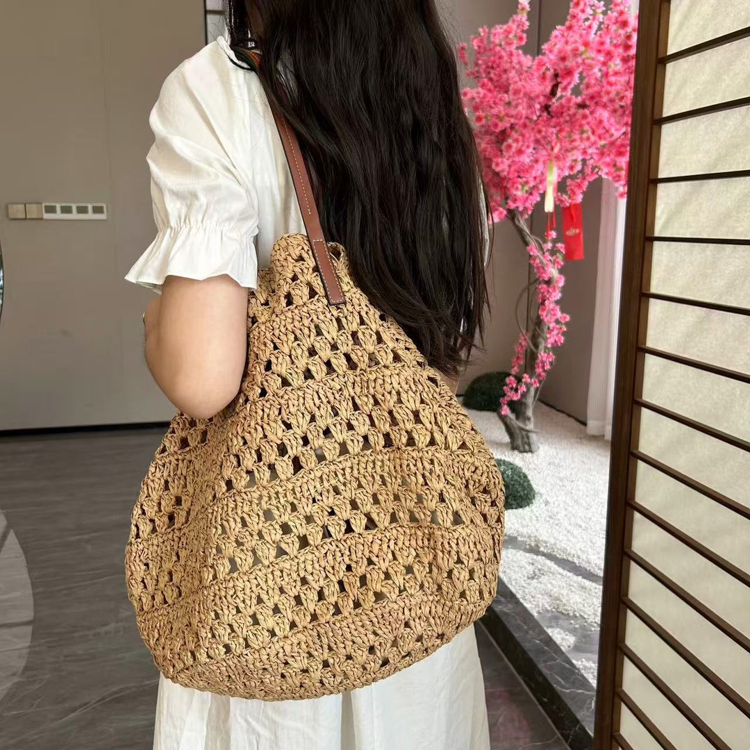 Large Basket Shopper Made of Handwoven Natural Material Stornfield