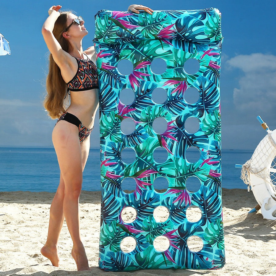 Ladies Inflatable Sun Lounger with Tropical Design Stornfield