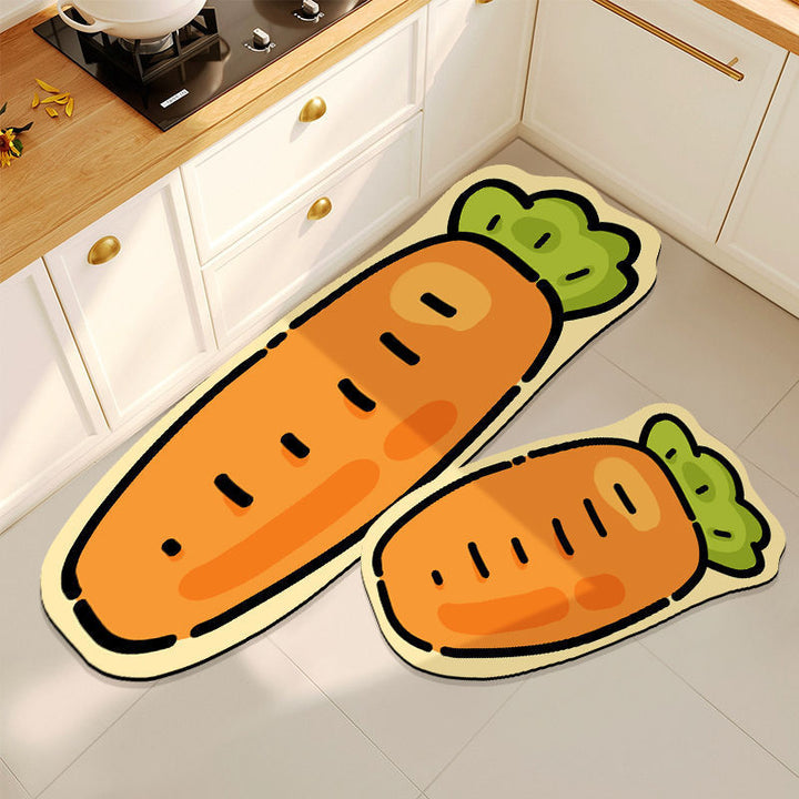 Cartoon Pepper Design Kitchen Mat Set