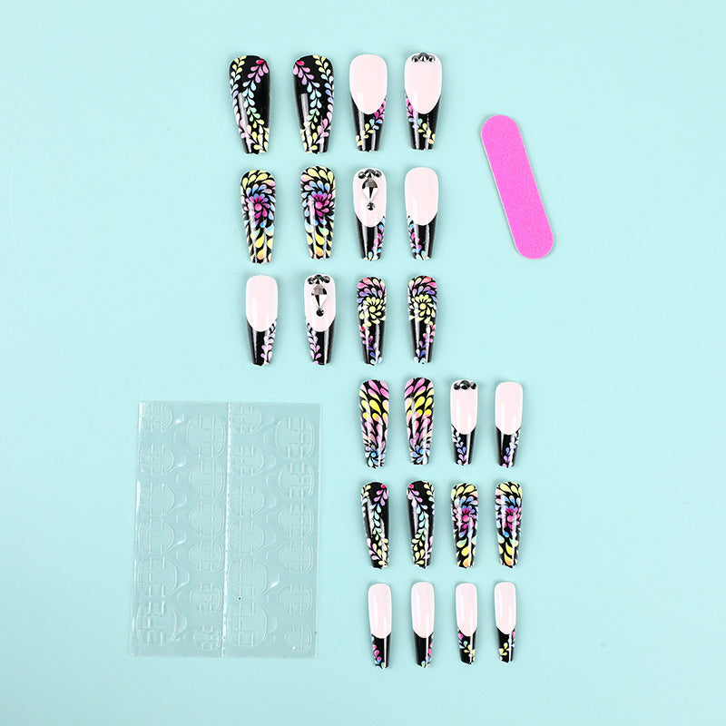 Art nails with colorful floral patterns Stornfield