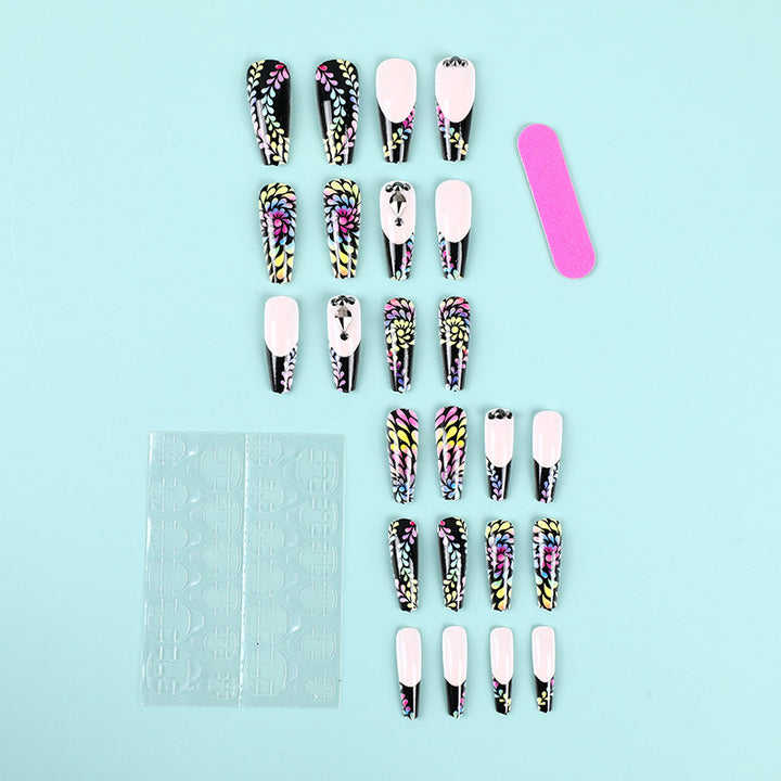 Art nails with colorful floral patterns Stornfield