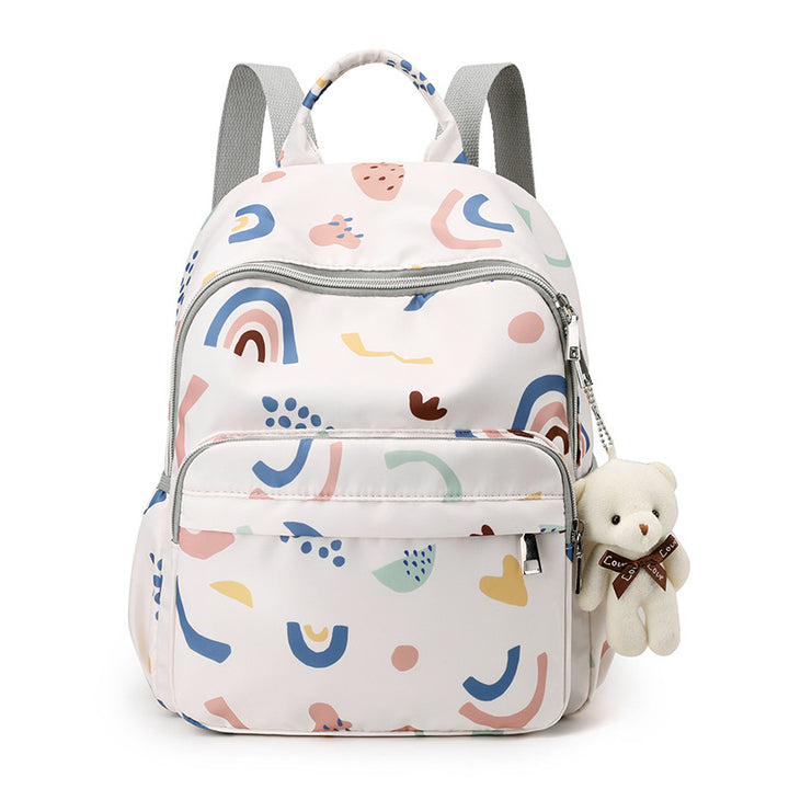 Backpack with Botanical Print and Multifunctional Compartments Stornfield