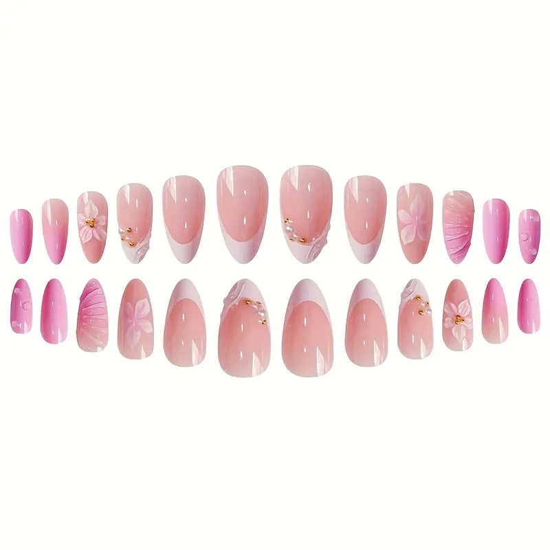 Artistic Floral Design Press-On Nail Set Stornfield