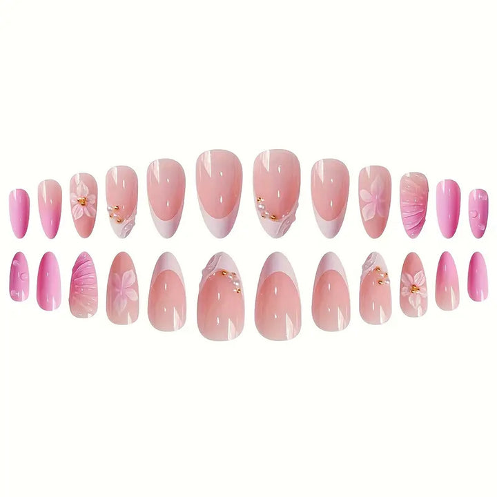 Artistic Floral Design Press-On Nail Set Stornfield