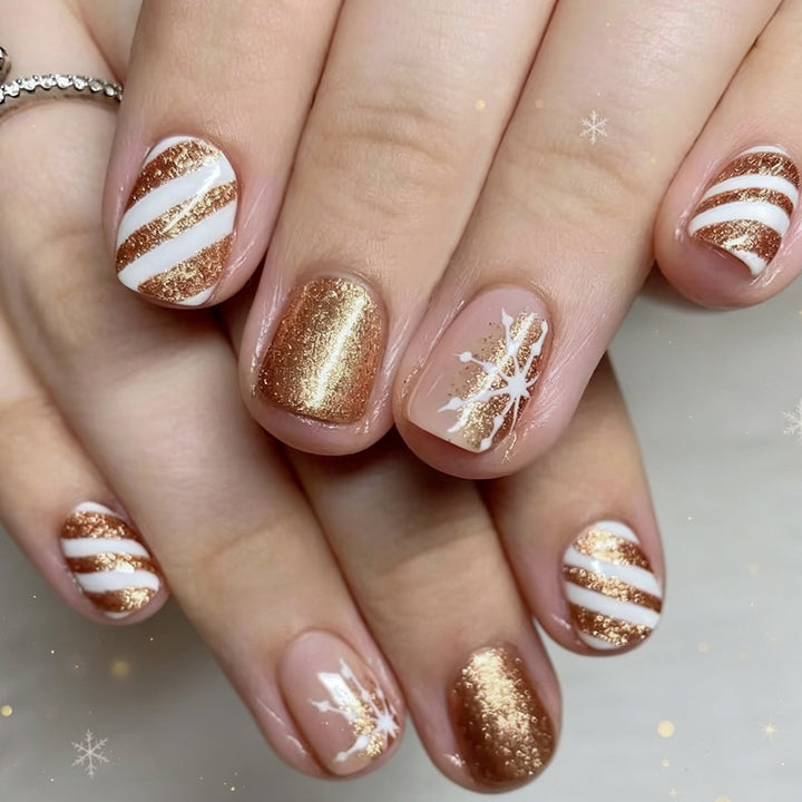 Holiday-Themed Glitter Gel Nail Art Stornfield