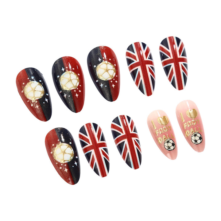 Sporty artificial nails in football design Stornfield