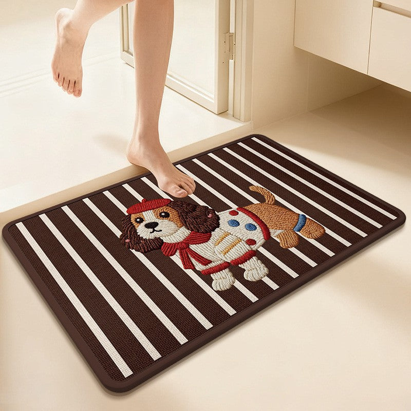 Cat-Themed Plush Doormat for Home Entryway