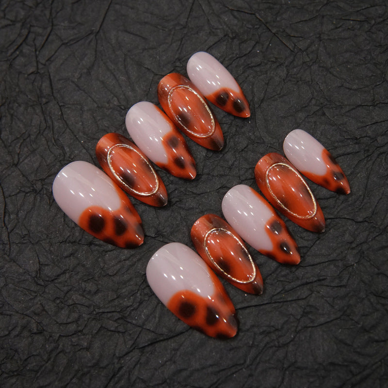 Stylish Stiletto Press-On Nail Set with Gem Accents