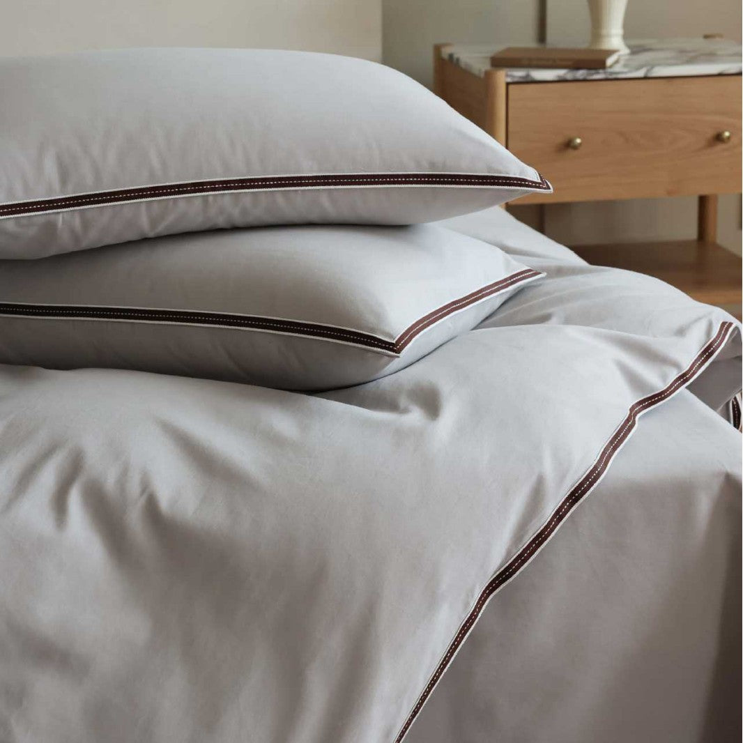 Premium Cotton Sateen Duvet Cover Set with Double-Piped Edge and Pillow Shams