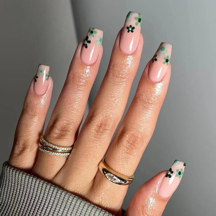 Artful Nail Extensions with Floral Design Stornfield