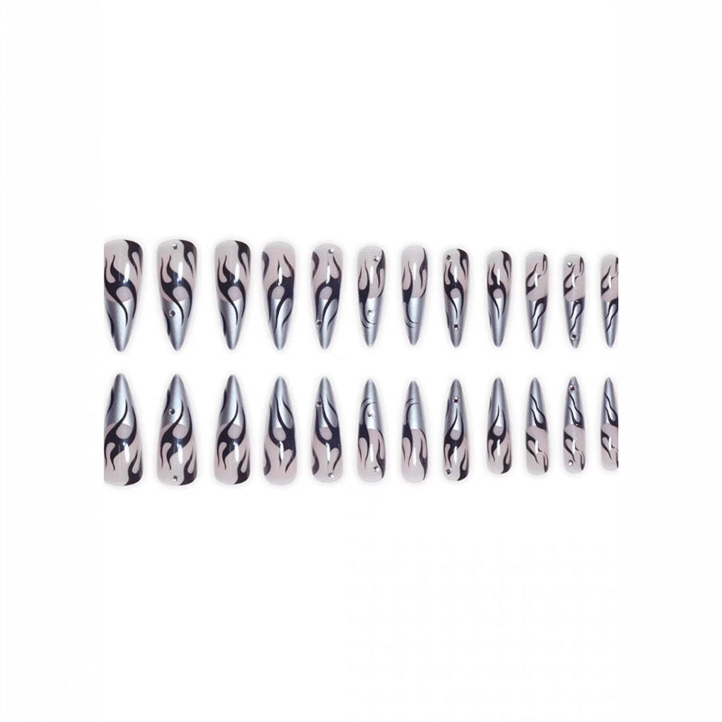 Artistic Flame Design Press-On Nail Extensions Stornfield
