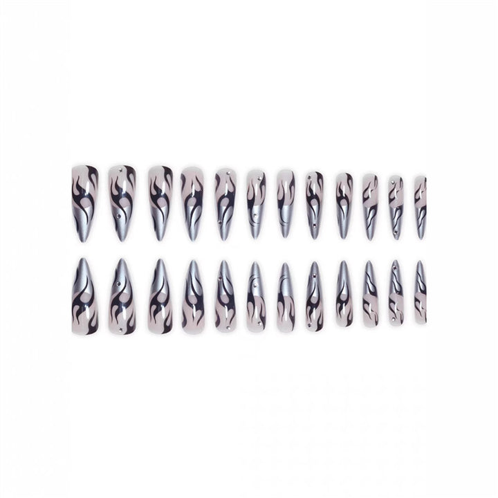 Artistic Flame Design Press-On Nail Extensions Stornfield