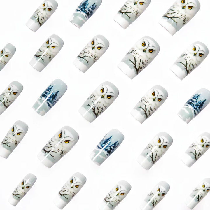 Artificial nails with owl design Stornfield