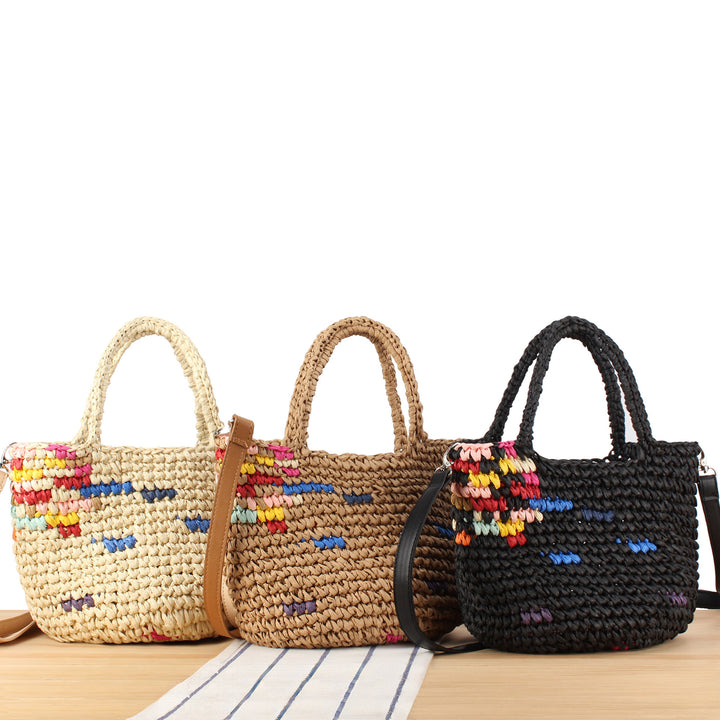 Handbag Made from Handcrafted Natural Material with Colorful Accent Stornfield