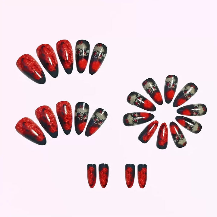 Acrylic nail set with spooky skull design Stornfield
