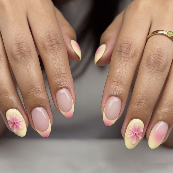 Artificial nails with flower decoration Stornfield