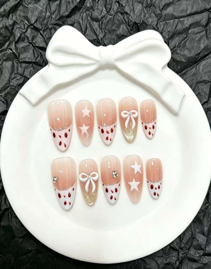 Decorative Press-On Nail Art Set with Floral and Whimsical Designs