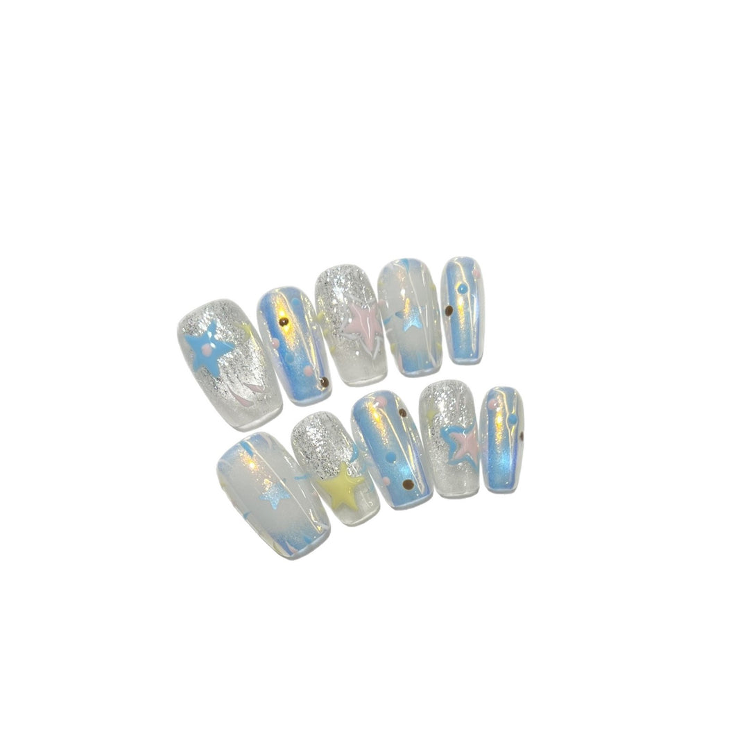 Starry Theme Press-On Nail Art Set