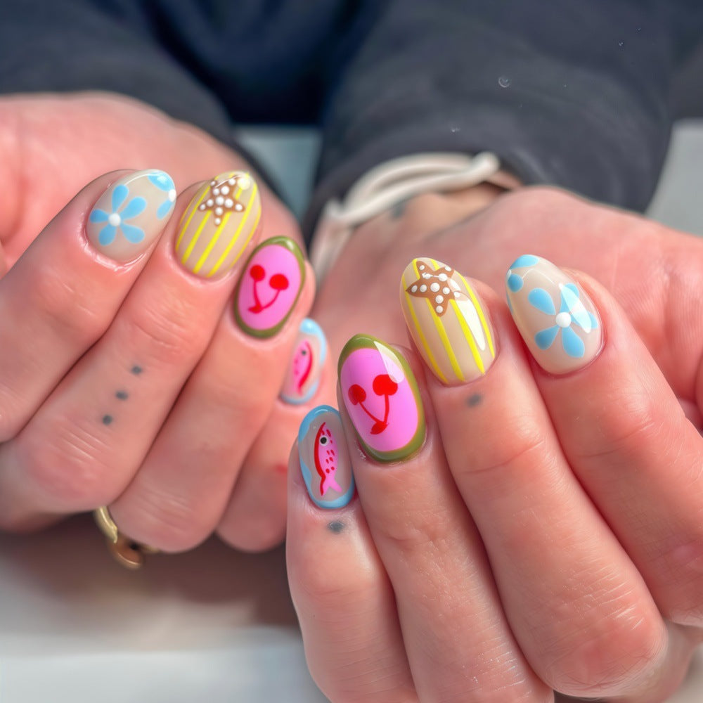 Creative Nail Art Set with Playful Designs Stornfield