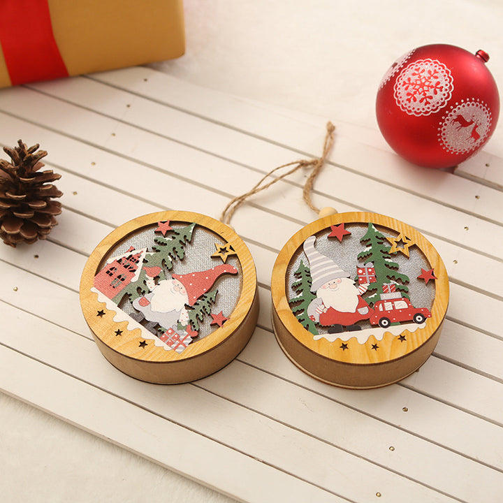 Decorative wooden star with Christmas motif Stornfield
