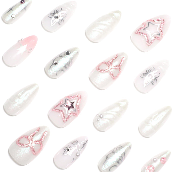 Artistic nail extensions with shiny embellishments Stornfield