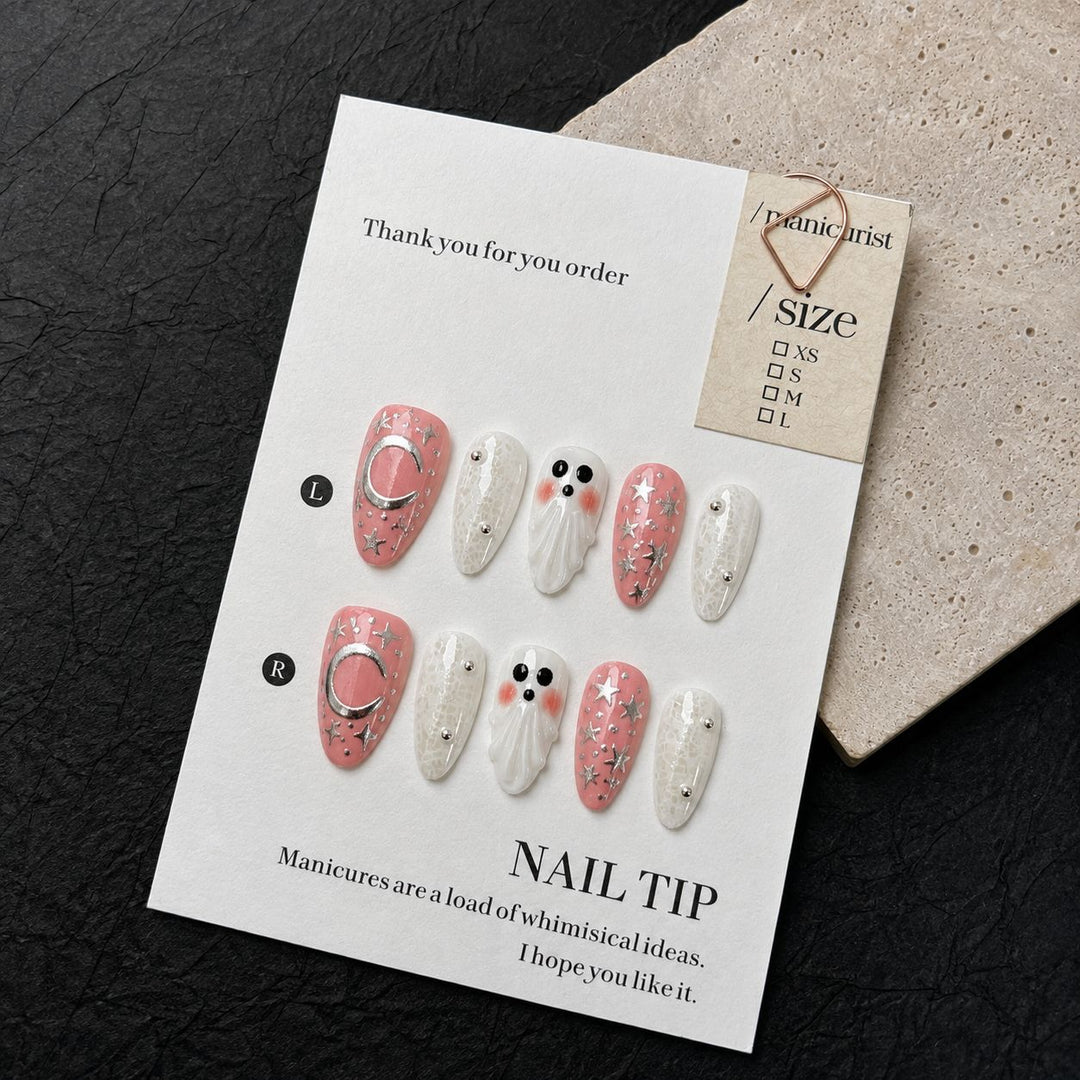 Artistic Halloween-Themed Press-On Nail Set Stornfield