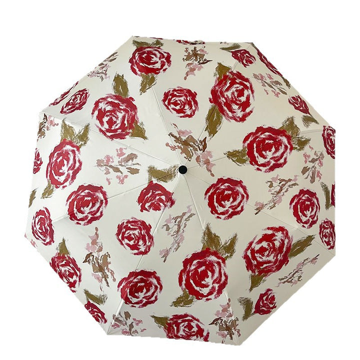 Women's Automatic Folding Umbrella with Floral Pattern Stornfield