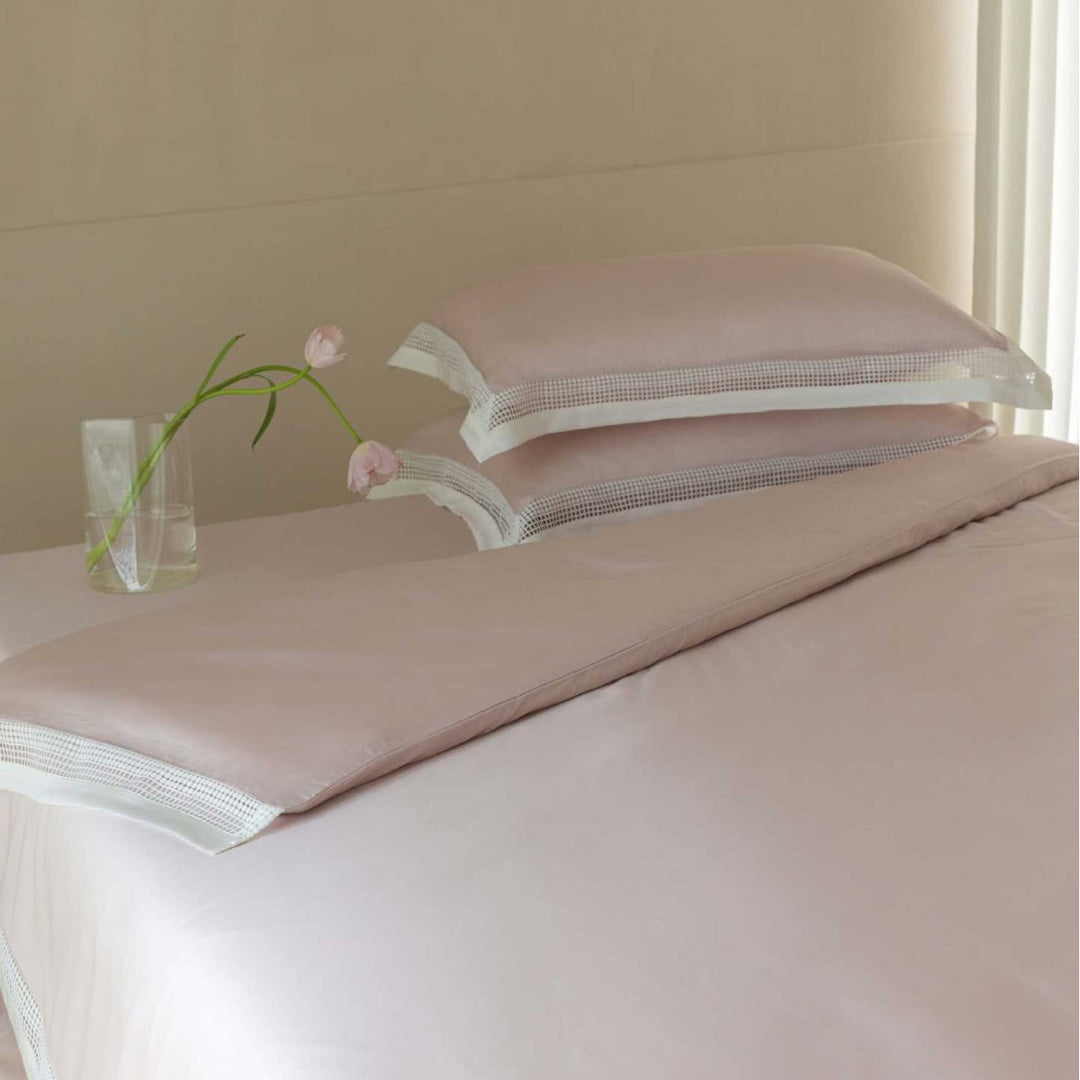 Luxury Cotton Sateen Duvet Cover Set with Hemstitch Border