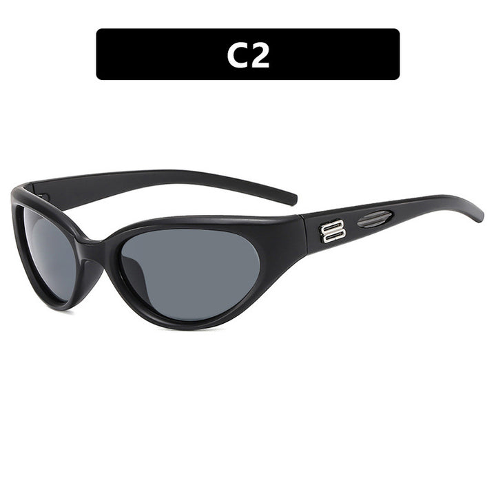 Ladies extravagant sunglasses with curved design Stornfield