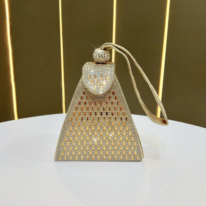 Geometric Rhinestone Evening Bag